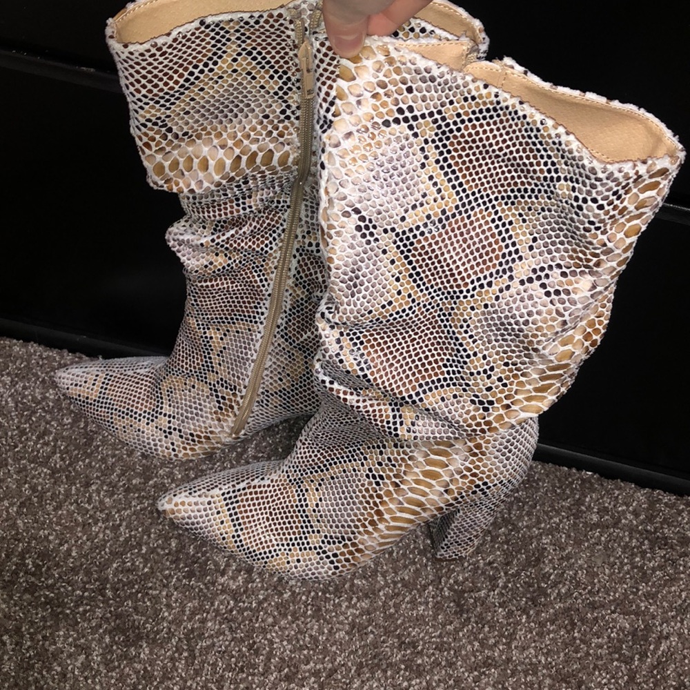 Snake print boots